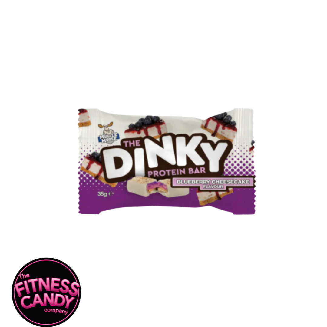 MUSCLE MOOSE DINKY PROTEIN BAR Blueberry Cheesecake (THT 01/04/2026