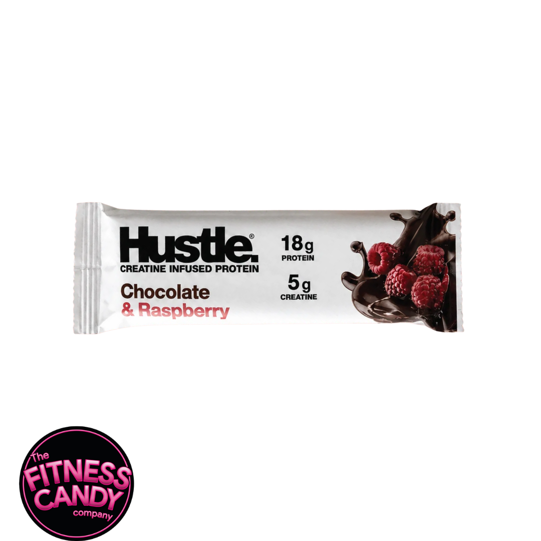 HUSTLE Creatine Protein Bar Chocolate Raspberry